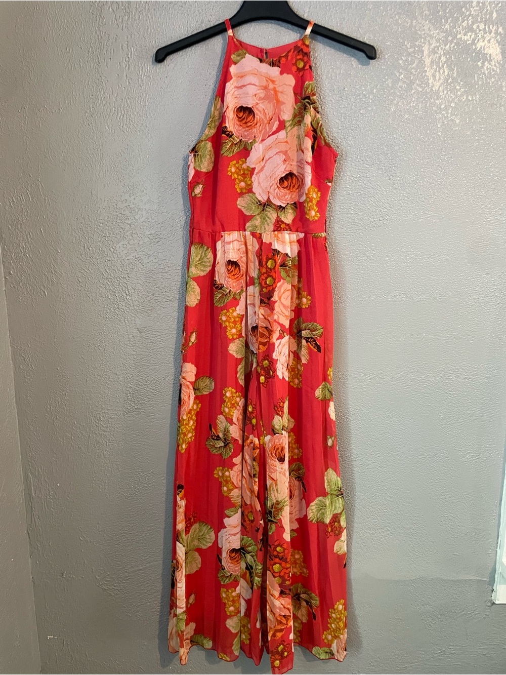 Floral jumpsuit in Coral Pink
